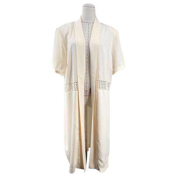 Positive Influence Vintage Buttermilk Short‎ Sleeve Open Front Cardigan Size 18W - Picture 1 of 8